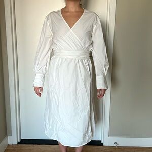 GRAY by Jason Wu white shirt wrap dress